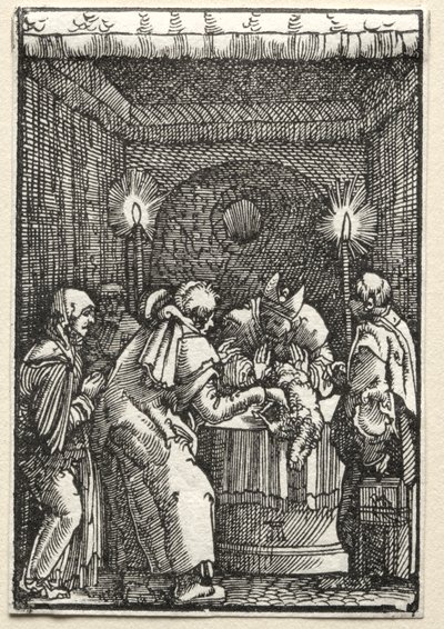 Ihmisen lankeemus ja lunastus: Ylipapin hylkäämä Joachimin uhri, n. 1515. tekijältä Albrecht Altdorfer