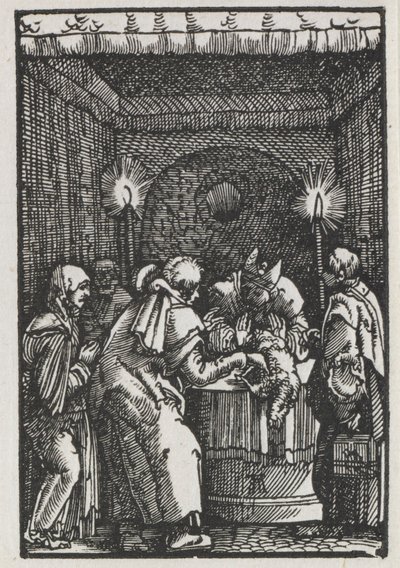 Ihmisen lankeemus ja lunastus: Ylipapin hylkäämä Joachimin uhri, n. 1515. tekijältä Albrecht Altdorfer