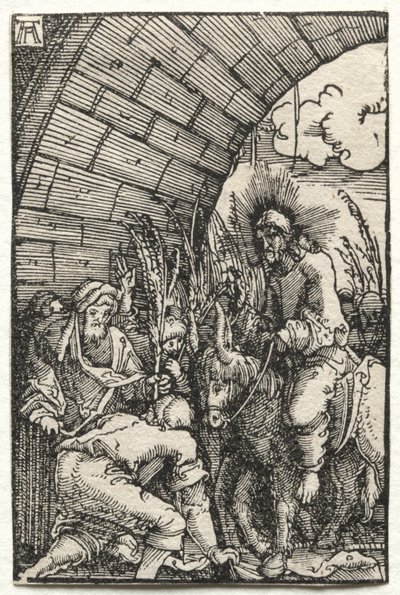 Ihmisen lankeemus ja lunastus: pääsy Jerusalemiin, n. 1515. tekijältä Albrecht Altdorfer