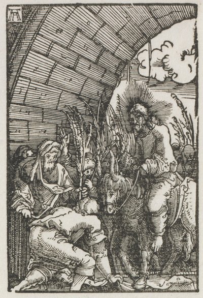 Ihmisen lankeemus ja lunastus: pääsy Jerusalemiin, n. 1515. tekijältä Albrecht Altdorfer