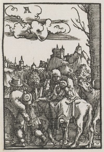 Ihmisen lankeemus ja lunastus: Pako Egyptiin, n. 1515. tekijältä Albrecht Altdorfer