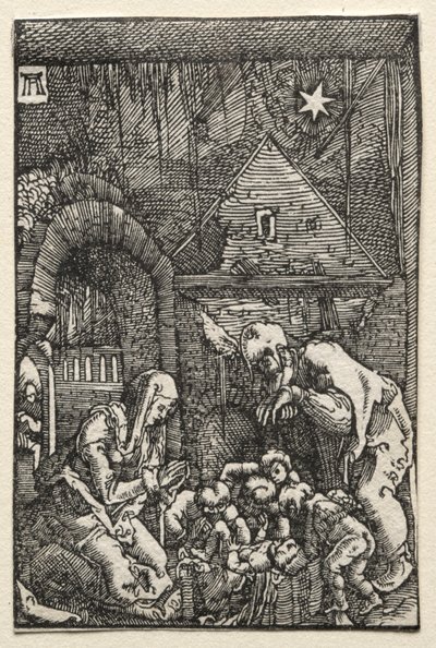 Ihmisen lankeemus ja lunastus: Syntymä, n. 1515. tekijältä Albrecht Altdorfer