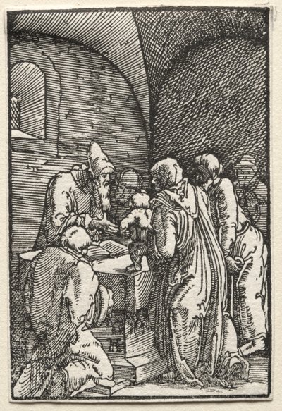 Ihmisen lankeemus ja lunastus: Kristuksen esittely temppelissä tekijältä Albrecht Altdorfer