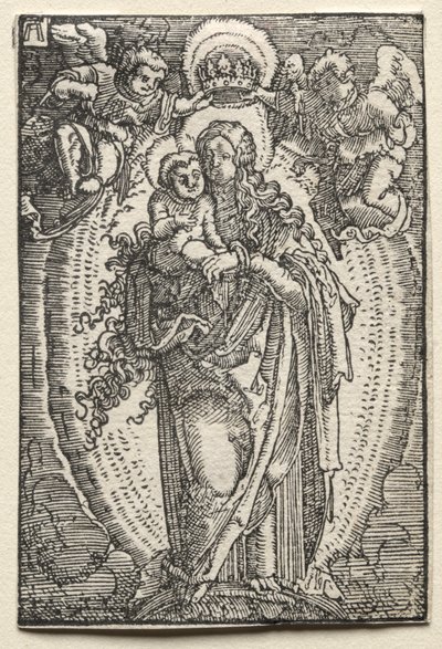 Ihmisen lankeemus ja lunastus: Neitsyt taivaan kuningattarena, n. 1515. tekijältä Albrecht Altdorfer