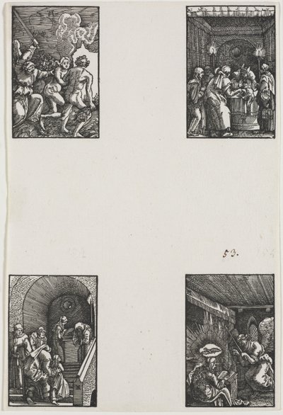 Ihmisen lankeemus ja lunastus, n. 1515. tekijältä Albrecht Altdorfer