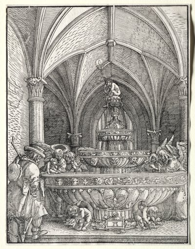 Pyhä perhe lennossa Egyptiin lähteellä tekijältä Albrecht Altdorfer