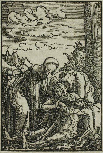 Neitsyen valitus, kirjasta The Fall and Redemption of Man tekijältä Albrecht Altdorfer