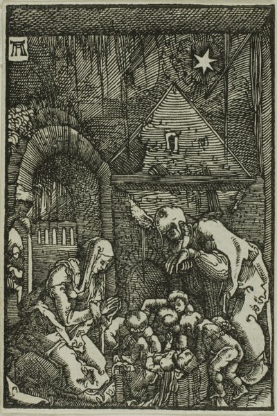 Syntymä, kirjasta The Fall and Redemption of Man tekijältä Albrecht Altdorfer