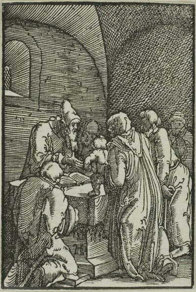 Esitys temppelissä, kirjasta The Fall and Redemption of Man tekijältä Albrecht Altdorfer