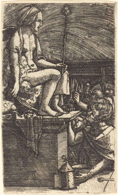 Roomalainen kurtisaani (Taikurin Vergiliusin kosto) tekijältä Albrecht Altdorfer