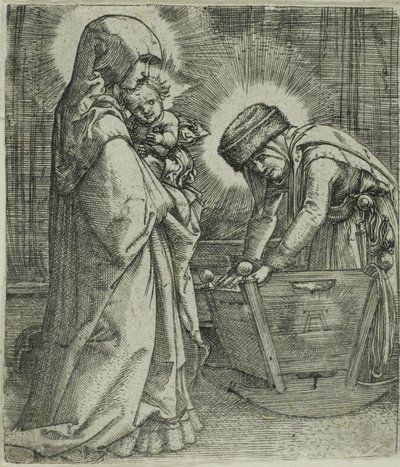 Neitsyt ja lapsi Pyhän Annan kanssa kehdossa tekijältä Albrecht Altdorfer