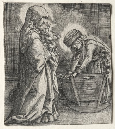 Neitsyt lapsen kanssa ja Pyhä Anna kehdossa, 1520-1526. tekijältä Albrecht Altdorfer