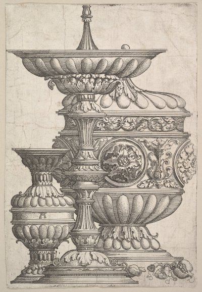 Kolme tyylikästä alusta valkoisella taustalla, n. 1525. tekijältä Albrecht Altdorfer