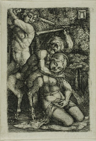 Kaksi satyyria taistelevat nymfistä tekijältä Albrecht Altdorfer