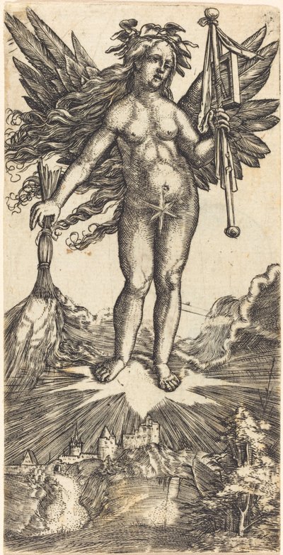 Siivekäs nainen tähdellä tekijältä Albrecht Altdorfer