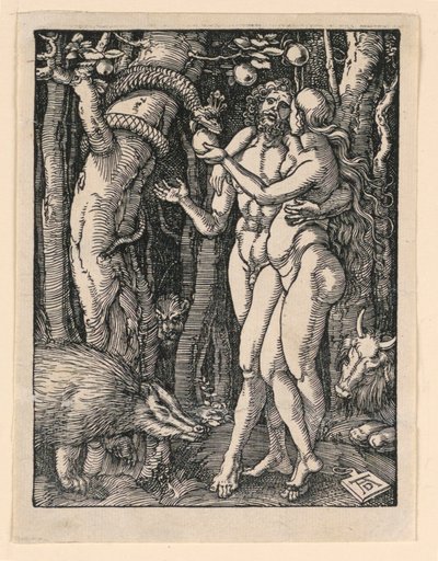 Adam and Even, The Little Passion -sarjasta tekijältä Albrecht Dürer