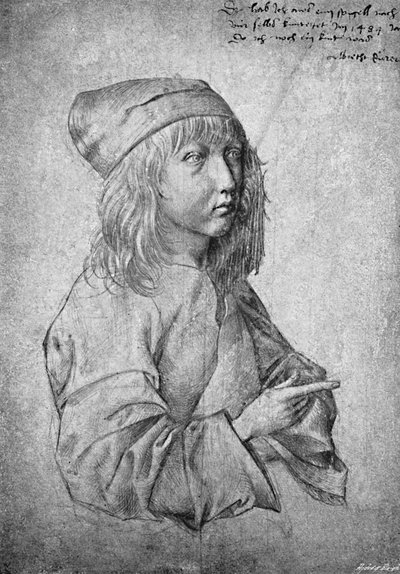 Albrecht Durer 13-vuotiaana. Omasta piirustuksesta, 1484, 1906. tekijältä Albrecht Dürer