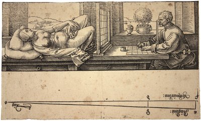 Taiteilija piirtää alaston perspektiivilaitteella, 1538 tekijältä Albrecht Dürer