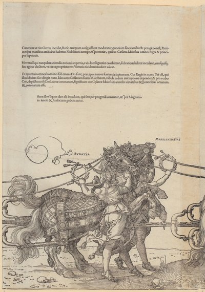 Audatia, sarjan ”Suuri voittokulkue” 7. lehti tekijältä Albrecht Dürer