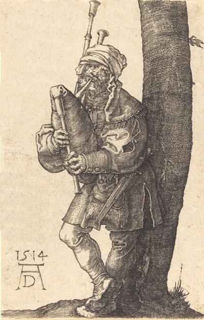Säkkisoittaja, 1514. tekijältä Albrecht Dürer