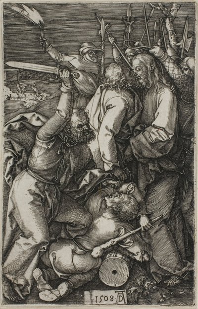 Kristuksen pettäminen, kaiverretusta kärsimyksestä tekijältä Albrecht Dürer