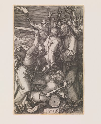 Kristuksen pettäminen sarjasta "The Kaiverrettu Passion" tekijältä Albrecht Dürer