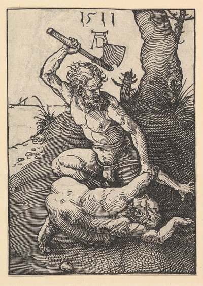 Kain tappaa Abelin, 1511. tekijältä Albrecht Dürer