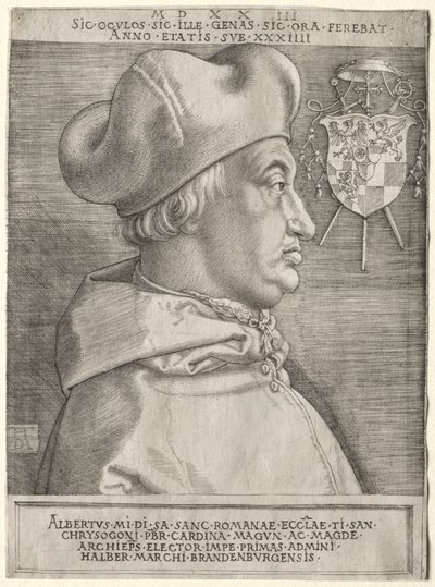Cardinal Albrecht Brandenburgilainen - Suuri lautanen, 1523. tekijältä Albrecht Dürer