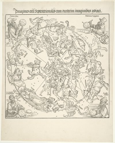 Pohjoisen taivaan taivaallinen kartta tekijältä Albrecht Dürer