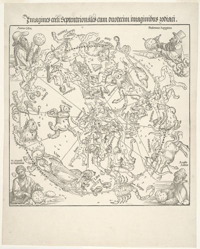 Pohjoisen taivaan taivaallinen kartta tekijältä Albrecht Dürer