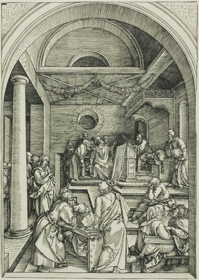 Kristus lääkäreiden joukossa, Neitsyen elämästä tekijältä Albrecht Dürer