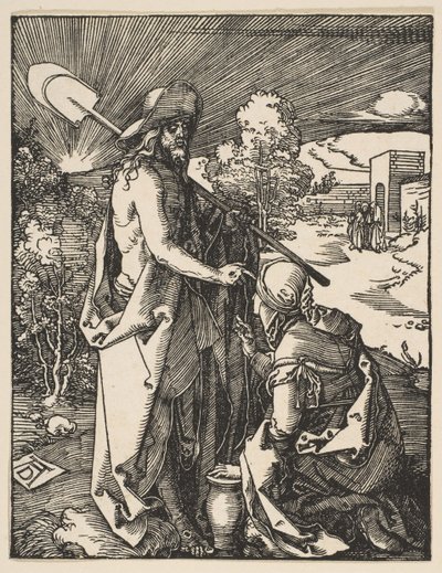 Kristus ilmestyy Maria Magdalenalle, pienestä kärsimyksestä, n. 1510. tekijältä Albrecht Dürer