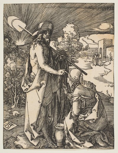 Kristus ilmestyy Maria Magdalenalle, pienestä kärsimyksestä, n. 1510. tekijältä Albrecht Dürer