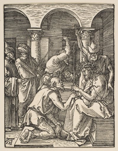 Orjantappuroin kruunattu Kristus, sarjasta "Pieni passio" tekijältä Albrecht Dürer
