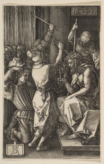 Kristus, orjantappuroilla kruunattu, kaiverretusta kärsimyksestä, 1512. tekijältä Albrecht Dürer