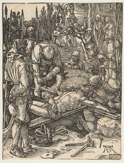 Kristus ristille naulattuna, pienestä kärsimyksestä, n. 1509. tekijältä Albrecht Dürer
