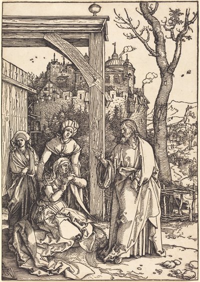 Kristus jättää hyvästit äidilleen tekijältä Albrecht Dürer