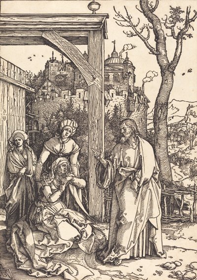 Kristus lähtee äidiltään, n. 15041505. tekijältä Albrecht Dürer