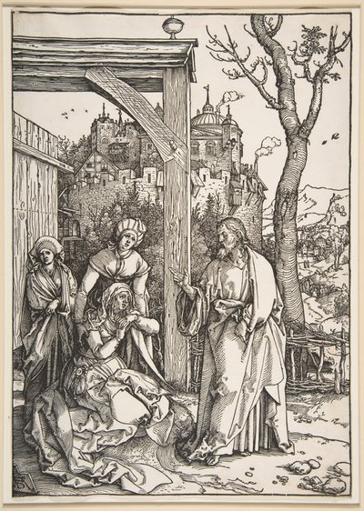 Kristus jättää äitinsä, Neitsyen elämästä, n. 1504. tekijältä Albrecht Dürer