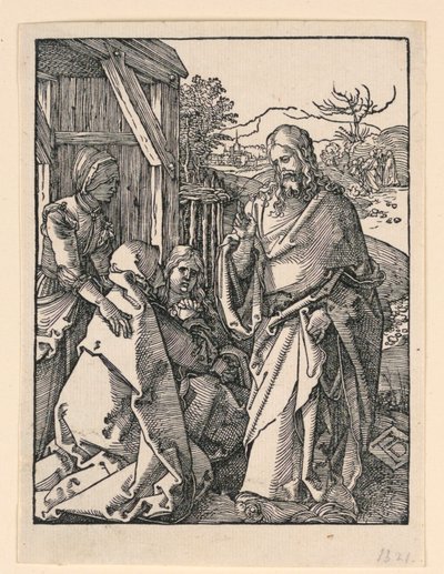 Kristus jättää äitinsä, Pikku Passion -sarjasta tekijältä Albrecht Dürer