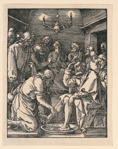 Kristus pesee jalkoja, Pikku Passion -sarjasta tekijältä Albrecht Dürer