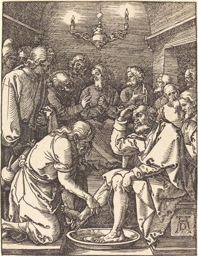 Kristus pesee opetuslasten jalkoja tekijältä Albrecht Dürer