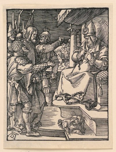 Kristus ennen Kaifasta, The Little Passion -sarjasta tekijältä Albrecht Dürer