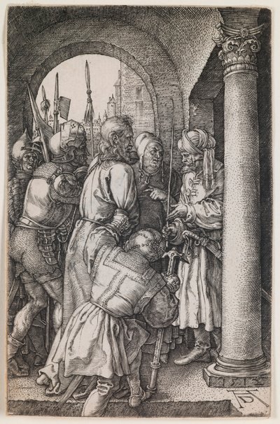 Kristus Pilatuksen edessä, sarjasta "kaiverrettu kärsimys" tekijältä Albrecht Dürer