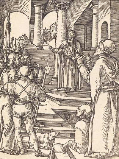 Kristus Pilatuksen edessä, luultavasti n. 15091510. tekijältä Albrecht Dürer