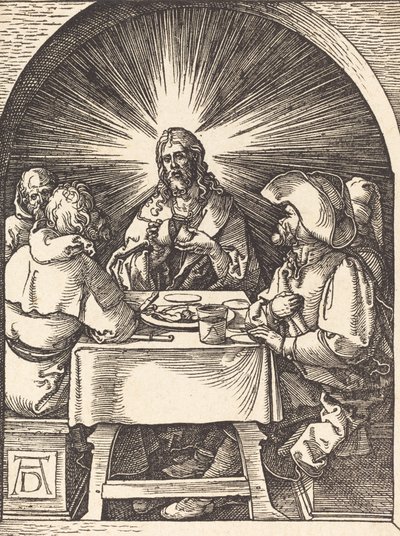 Kristus Emmauksessa, luultavasti n. 15091510. tekijältä Albrecht Dürer