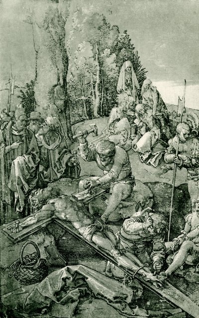 Kristus on naulittu ristille tekijältä Albrecht Dürer