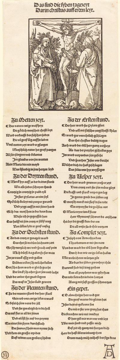 Kristus ristillä Marian ja Pyhän Johanneksen kanssa, 1510. tekijältä Albrecht Dürer