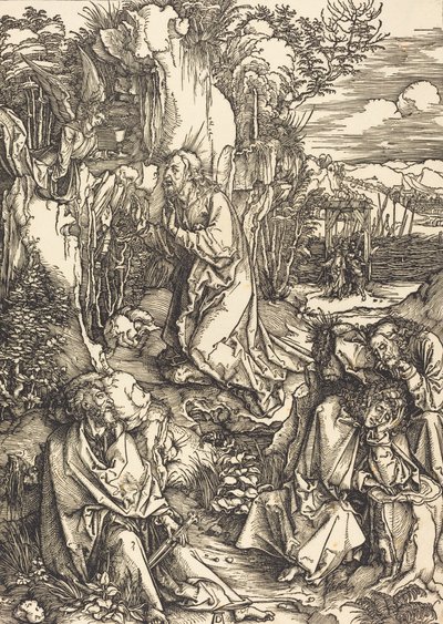 Kristus Öljymäellä, n. 14971499. tekijältä Albrecht Dürer