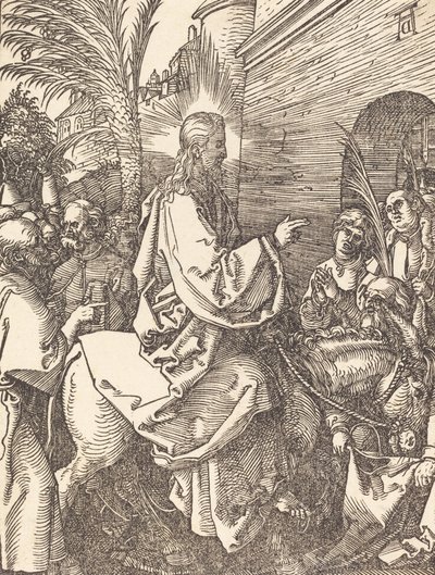 Kristuksen tulo Jerusalemiin, luultavasti n. 15091510. tekijältä Albrecht Dürer
